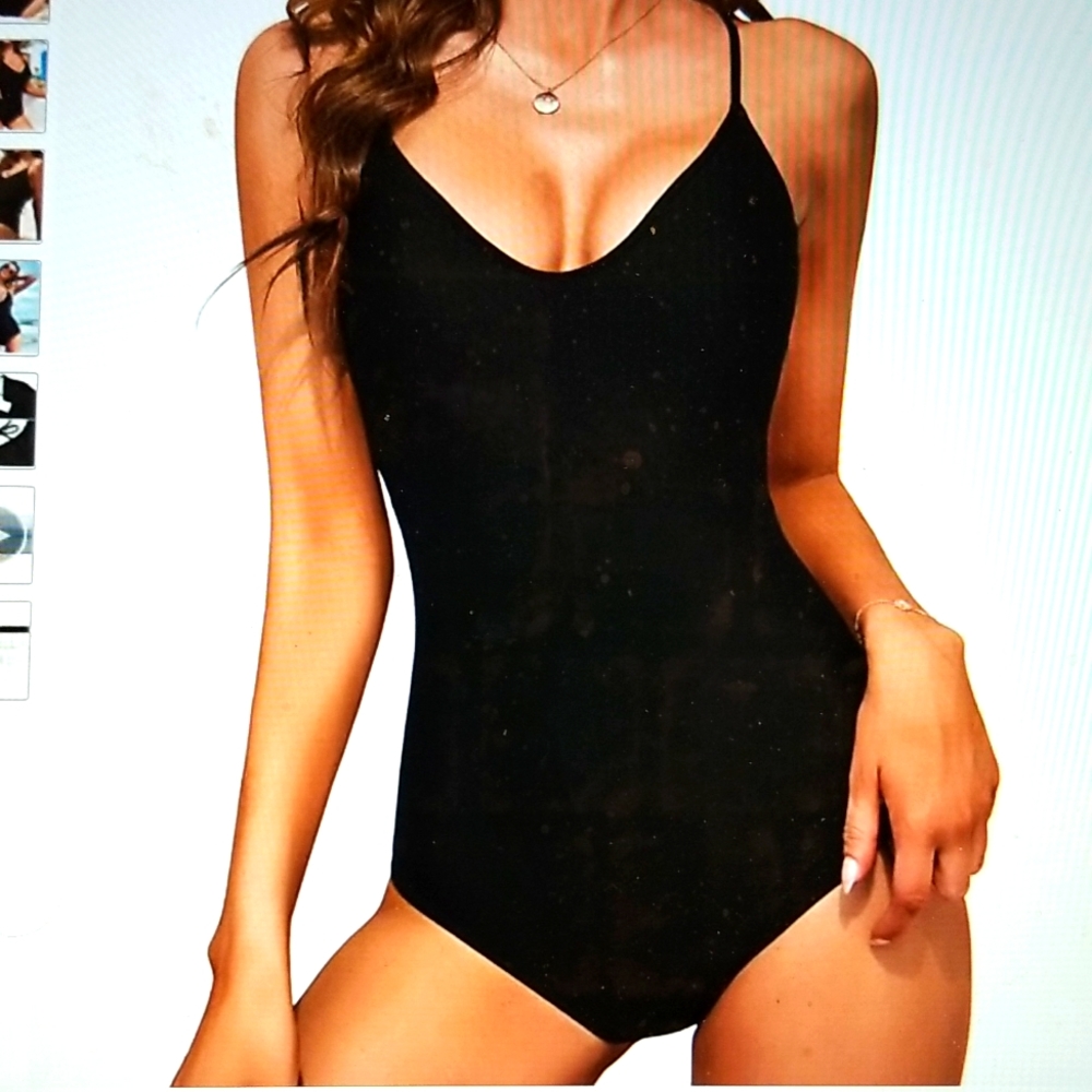 NWT CLASSIC V NECK TUMMY CONTTOL SEXY CROSS BACK BACKLESS SWIM BATHING SUIT